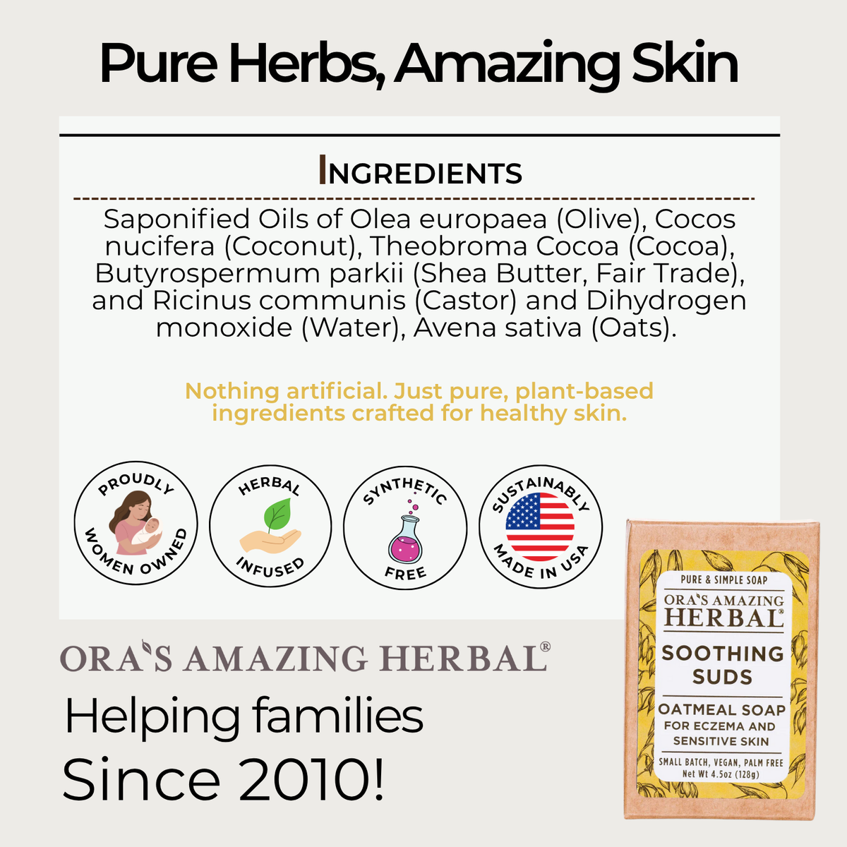 Soothing Suds Oatmeal Soap for Eczema & Sensitive Skin