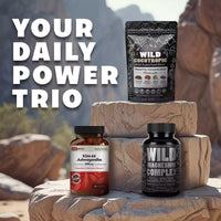 Showcase presents Daily Nutra Ashwagandha, Wild Cococotropic superfood elixir, and Wild Magnesium Complex supplements for daily power.
