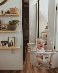 Indoor Swing – Greige/Vanilla Stripe