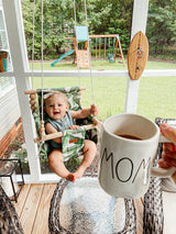 Outdoor High Back Swing – Tropical Leaf