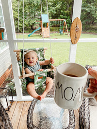 Outdoor High Back Swing – Tropical Leaf