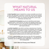 Puracy describes its commitment to using natural, plant-based, and biodegradable ingredients in their products.
