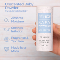 Talc Free Baby Powder, Unscented, Corn Free