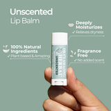 Natural Unscented Lip Balm, Fragrance Free Lip Balm