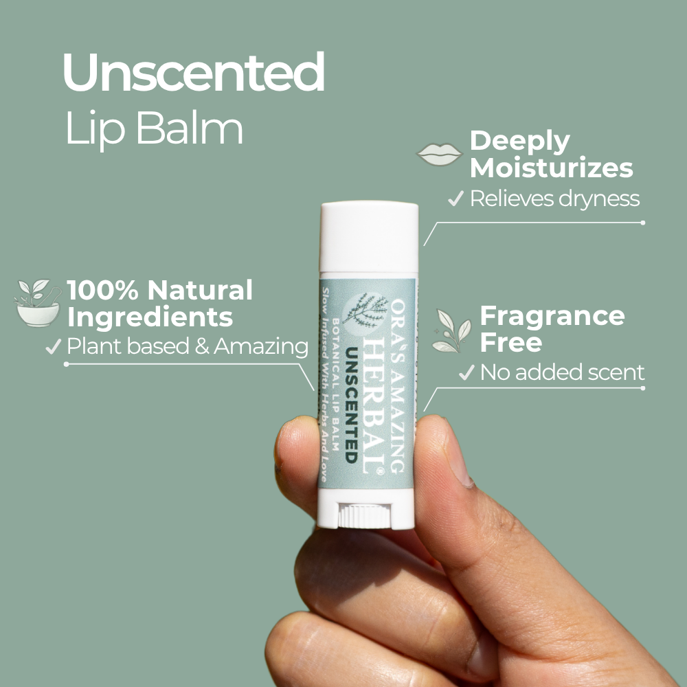 Natural Unscented Lip Balm, Fragrance Free Lip Balm