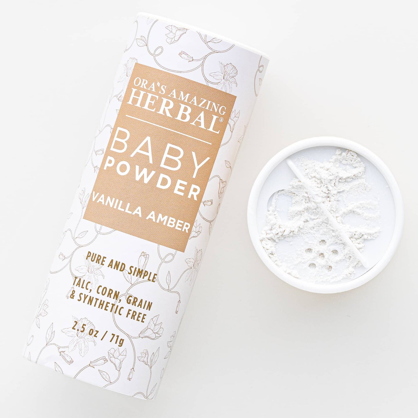 Talc Free Baby Powder, Real Vanilla Amber