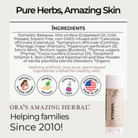 Natural Lip Balm, Herbal Infused, Vanilla