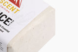Ascent Nutrition's Juice Soap, a holistic essential oil bergamot cleanser, sits wrapped in labeled packaging.
